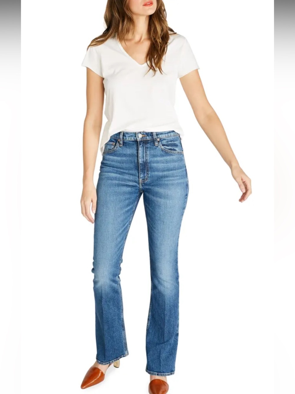 Etica Sasha High Rise Flare Jeans in Cascade - NWT!